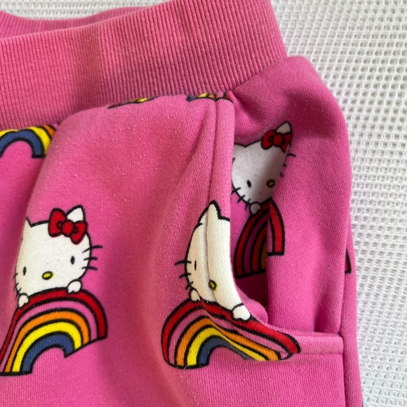 Modcloth for Hello Kitty Jogger Sweatpants Fleece Rainbows Pink Size L - Picture 5 of 7